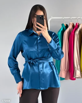 شومیز ساتن کراواتی درجه یک