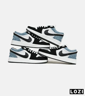 کفش کتانی مردانه و زنانه سفید مشکی آبی نایک NIKE jordan 1