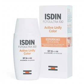 فلوئید ضد آفتاب رنگی ایزدین Isdin مدل Active Unify Color SPF 50 حجم 50 میلی‌لیتر مناسب انواع پوست