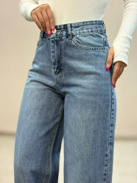 شلوار جین فولبگ آبی روشن6219