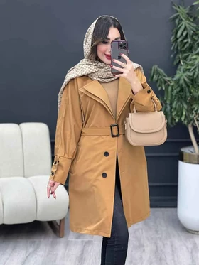 بارانی سه دکمه یقه دوبل