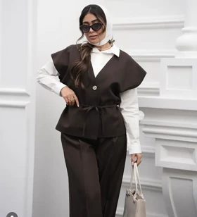 ست 3 تیکه وست و شومیز شلوار