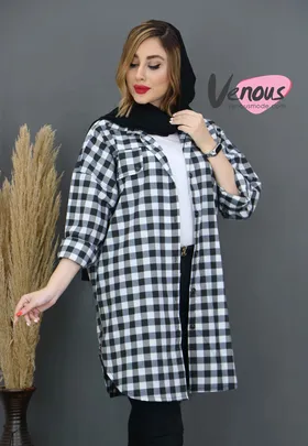 مانتو چهارخونه بغل زیپ