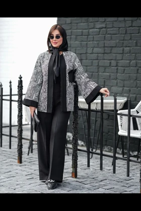 کت لاکرا آستین پلیسه پاپیون