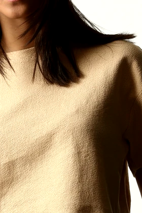 تیشرت کراپ باکسی یقه گرد زنانه