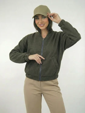 بامبر فوتر کوبیده شده جلو زیپ جیب‌دار