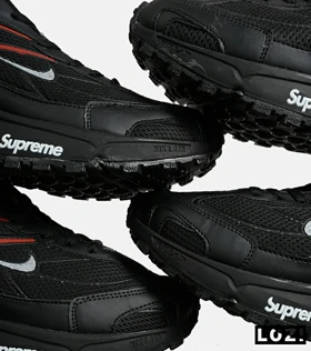 کفش کتانی مردانه مشکی قرمز نایک NIKE x SUPREME shox ride 2
