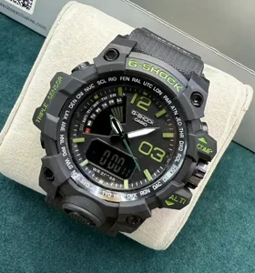 ساعت جی شاک مردانه دوزمانه طرح جدید الارم دار مشکی