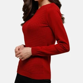 بلوز بافت زنانه طرح برجسته وارداتی