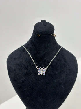 گردنبند نقره زنانه مدل پروانه 977