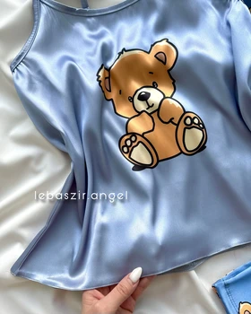 تاپ و شلوارک خرسی ساتن