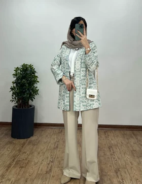 مانتو ژاکارد مغزی دوزی مبینا