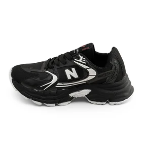 کفش اسپرت New Balance مشکی سفید زنانه لژ دار بندی