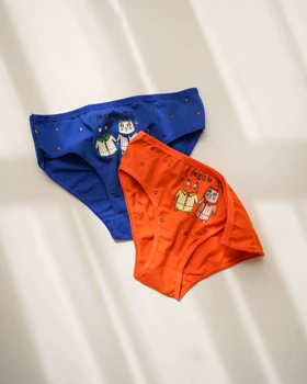 شورت نخی چاپی گربه ای کد 1826 (سایز XL)