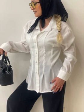 شومیز سیلک پشت بندی_1020 (سفید)