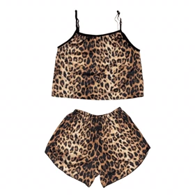 ست تاپ و شلوارک طرح پلنگی 175