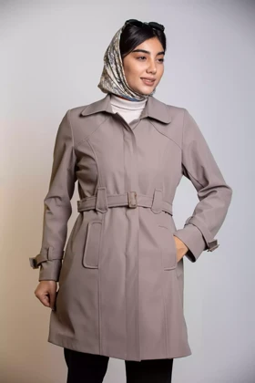 بارانی یقه مردانه (کرم)