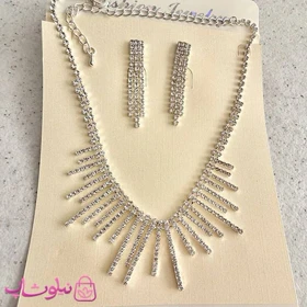 نیم ست زنانه خورشیدی آبکاری نقره کد 3921