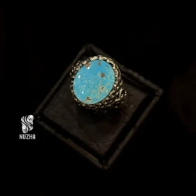 انگشترنقره مردانه فیروزه نیشابورکدaf1027