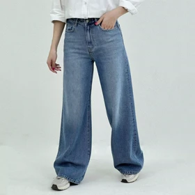 شلوار جین بگی آبی متوسط