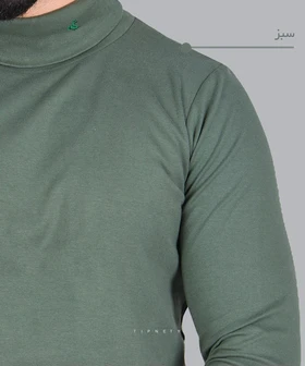 یقه اسکی مردانه سبز و ساده 6180