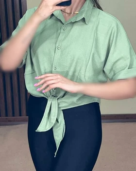 شومیز جلو گره ساده