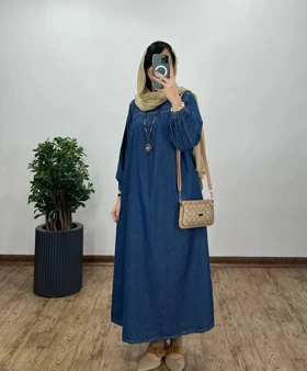 پیراهن مانتویی جین پاییزه هانا 4