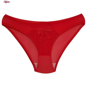 ست شورت و سوتین مدل پاپیون بدون فنر کاپ اسفنجی رنگ قرمز ماییلدا کد 5300-A881