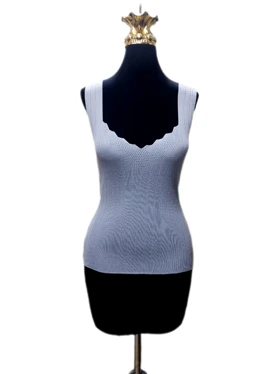 تاپ یقه دلبری کش بافت بند پهن زنانه کد1832