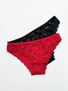 شورت اسلیپ نخ پنبه کنار تور طرحدار میسپل Misspel