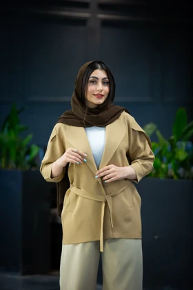 مانتو مازراتی لمه آستین شنل