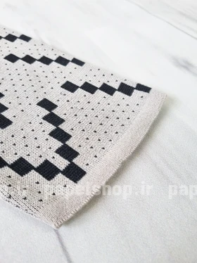 ست بافت یقه گرد و شلوار بگ طرح زیگزاگ