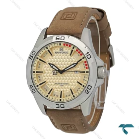ساعت مچی مردانه نیوی فورس NF8023 بند جیر نسکافه ای NaviForce-7672-G