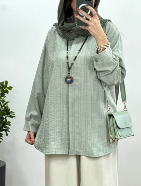 تونیک مانتویی دکمه مخفی جوانه