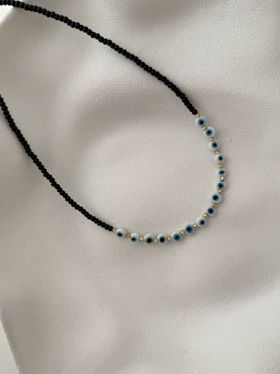 گردنبند تابستانی مشکی چشم