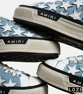 کفش اسنیکرزآبی سفید Amiri Stars مدل 6037