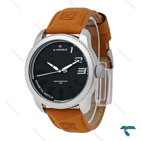 ساعت نیوی فورس NF9202 مردانه بند جیر عسلی NaviForce-7657-G