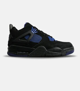 کتانی ساق‌دار زنانه و مردانه مشکی آبی Nike air jordan 4 مدل 8042