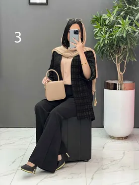 مانتو کتی آستین پولک دوزی