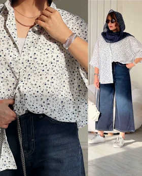 شومیز گل‌گلی