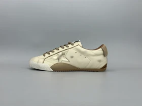 کتانی گلدن گوس ترو استار چرم کرم طلایی/Golden goose True Star