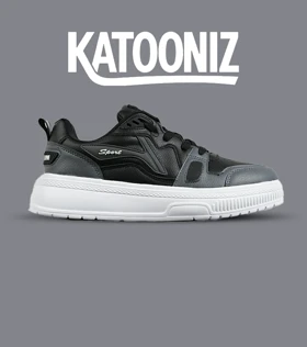 کفش کتانی مردانه مشکی طوسی FASHION مدل 7433