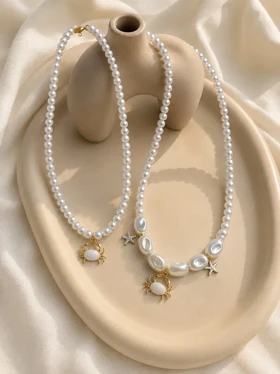 گردنبند مرواریدی چارم خرچنگ