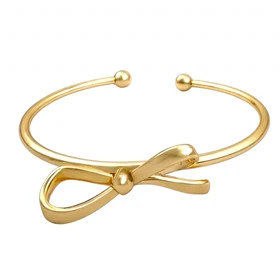 دستبند زنانه طرح طلا مدل بنگل پاپیونی