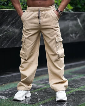 شلوار کارگو استخونی مردانه پارچه جین کجراه اعلا