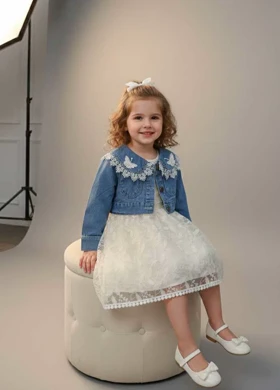 کت جین و سارافون مدل پروانه