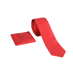 ست کراوات و دستمال جیب قرمز 98147