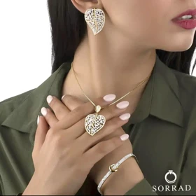 نیم ست طرح برگ دستبند طرح نعل اپال کلیو