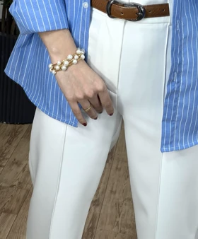 شلوار نیم بگ جلو دوخت ساره