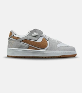 کفش کتانی بزرگ پا ساق‌دار سفید طوسی خردلی NIKE AIR Jordan 1 مدل 8954